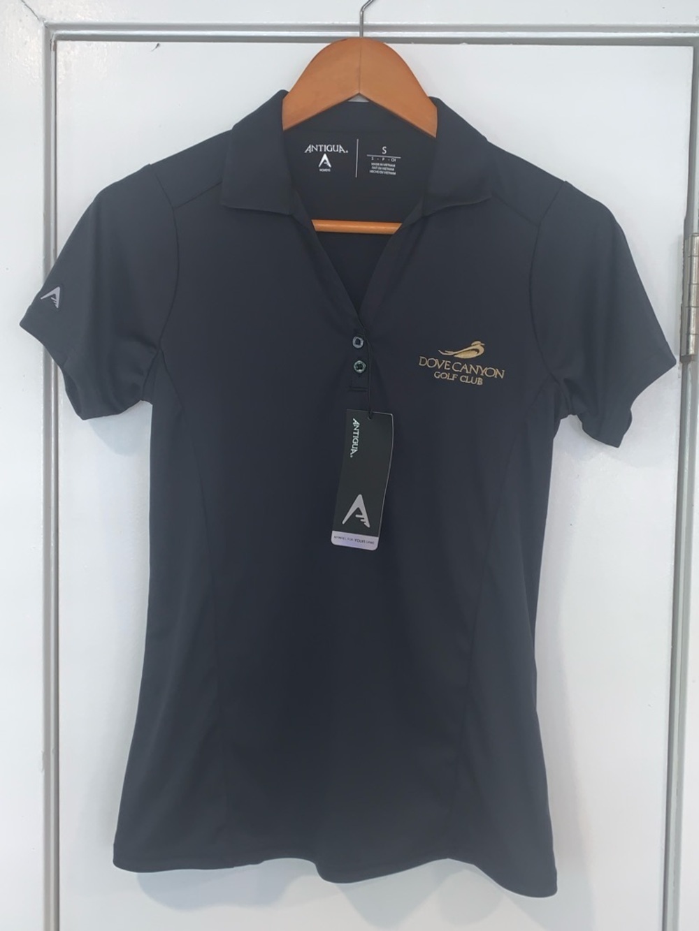 NWT Antigua Tribute Golf Shirt Dove Canyon Golf Club Black Size Small